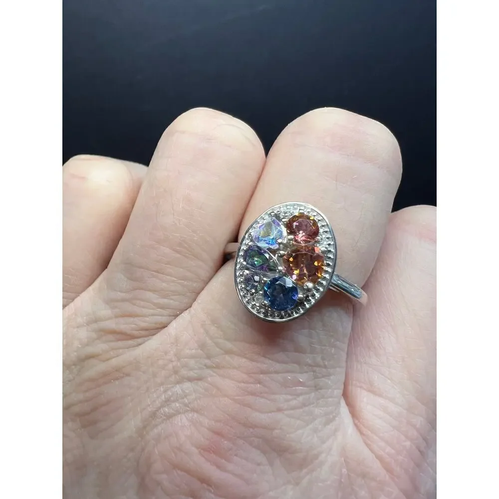 NEW cosmic mystic topaz ring in sterling silver size 8